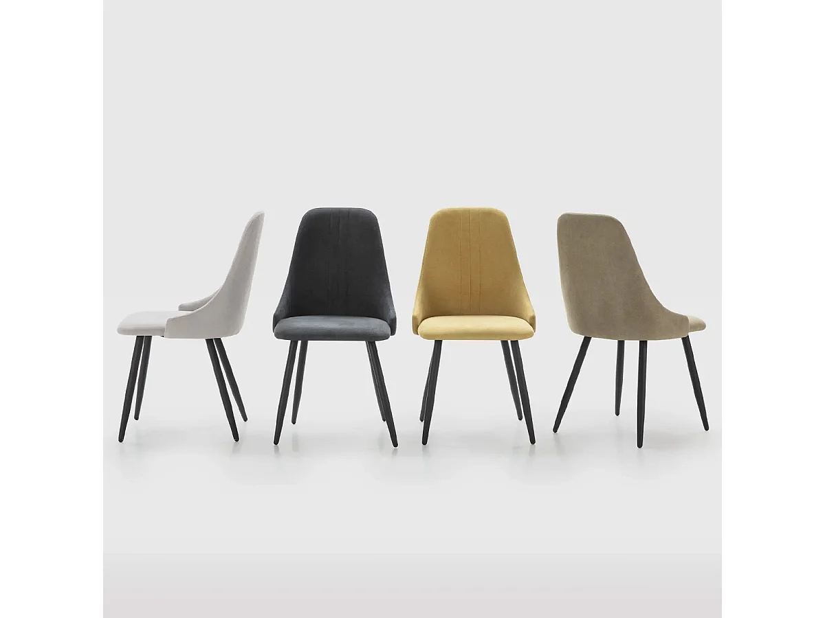 Lot de 4 chaises en tissu vert - Soan