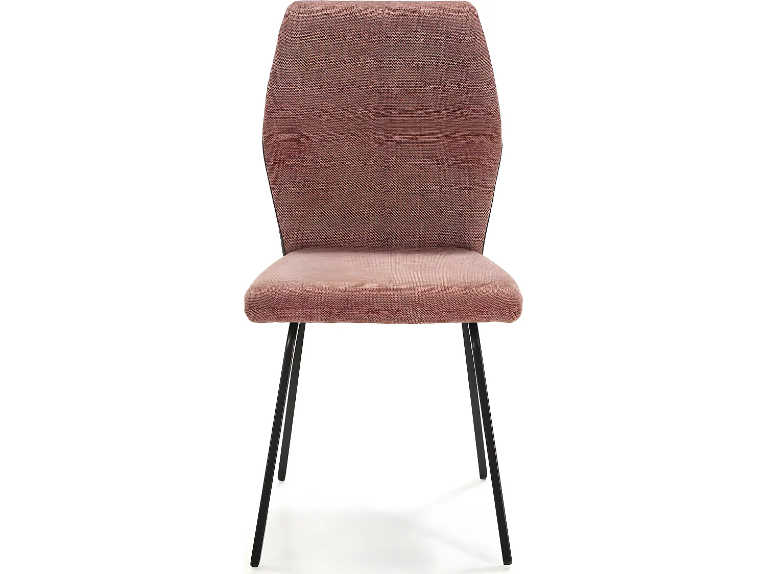 Lot de 4 chaises en tissu orange corail et simili - Garance