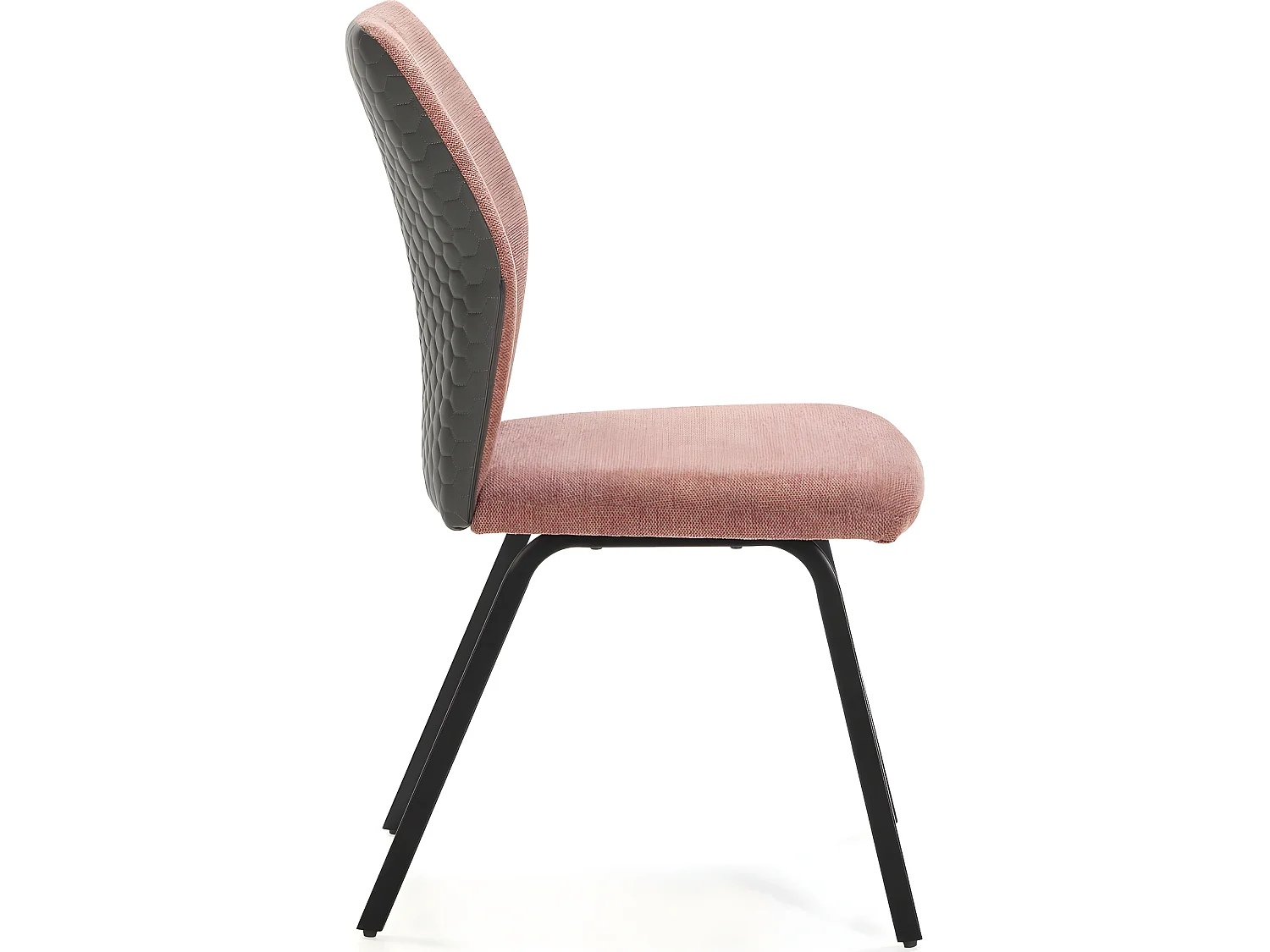 Lot de 4 chaises en tissu orange corail et simili - Garance