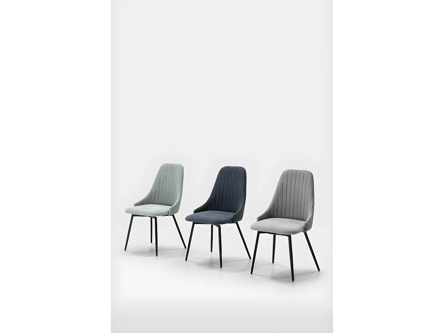 Lot de 2 chaises pivotantes en tissu bleu - Baia