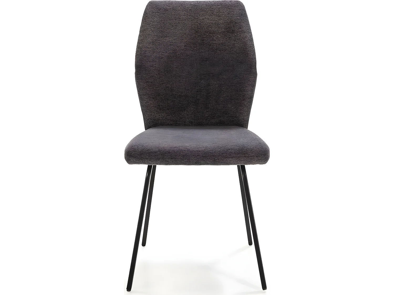 Lot de 4 chaises en tissu gris foncé et simili - Garance