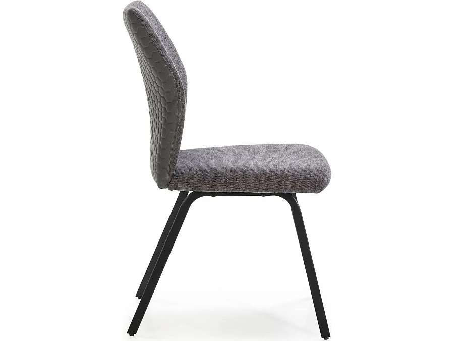 Lot de 4 chaises en tissu gris foncé et simili - Garance