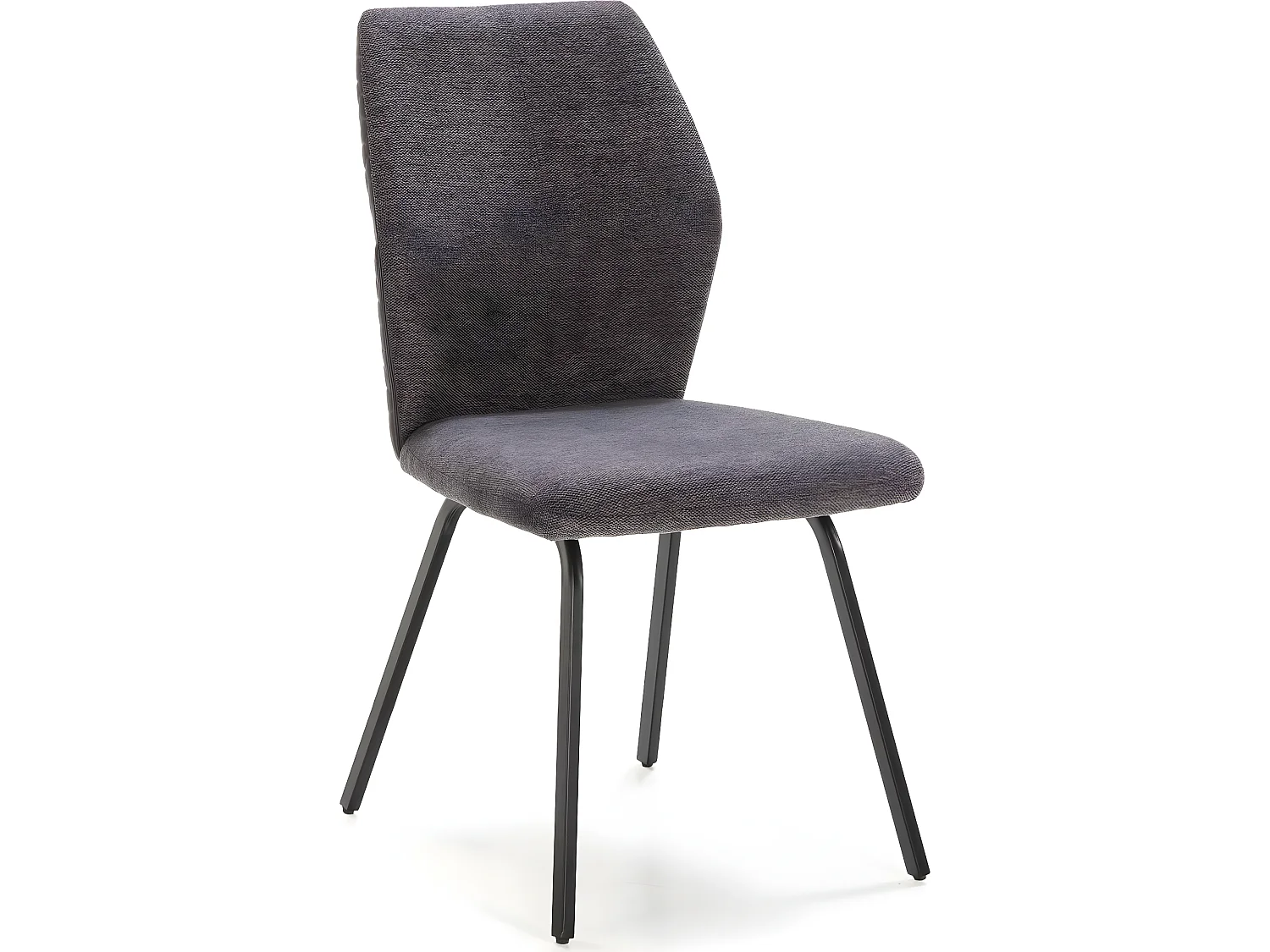 Lot de 4 chaises en tissu gris foncé et simili - Garance