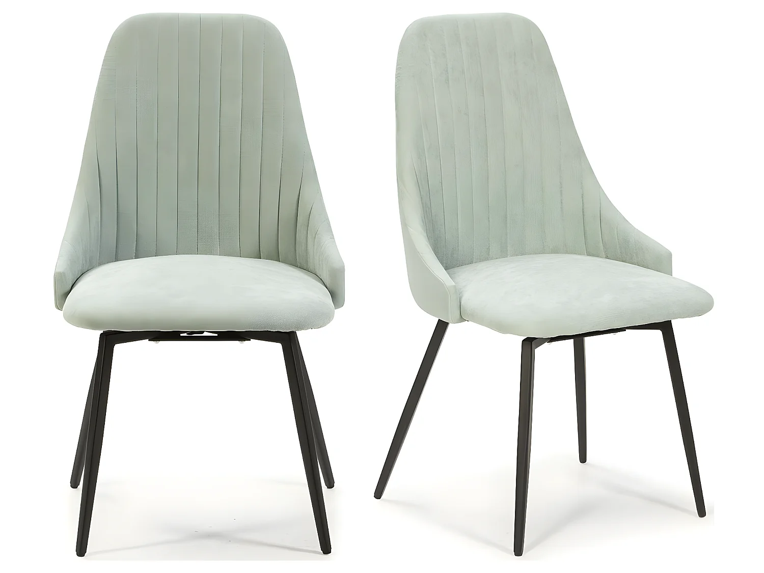 Lot de 2 chaises pivotantes en tissu bleu turquoise - Baia