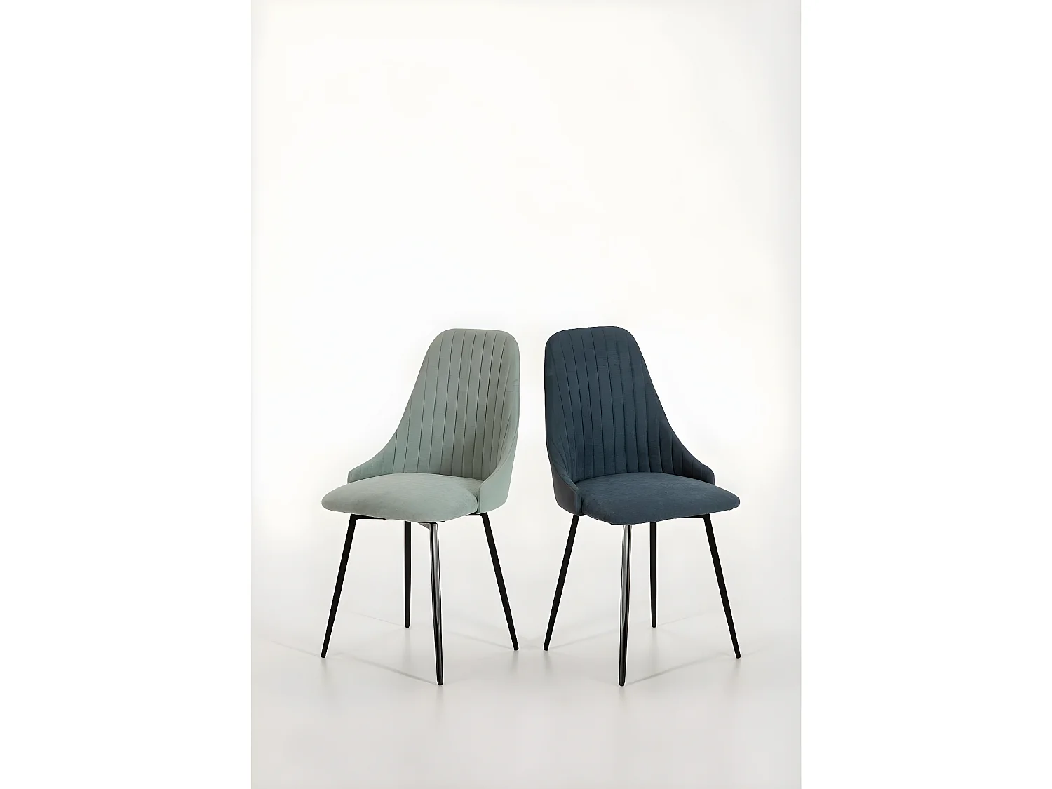 Lot de 2 chaises pivotantes en tissu bleu turquoise - Baia