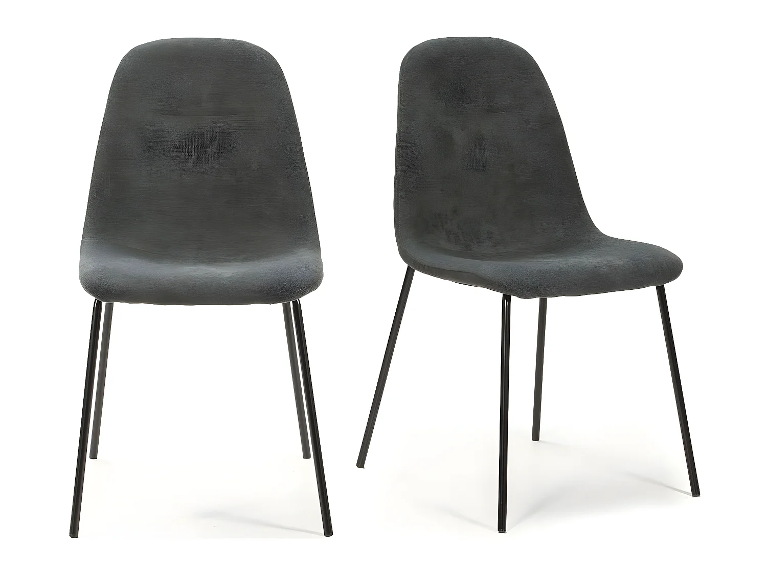 Lot de 4 chaises en tissu gris - Esmee