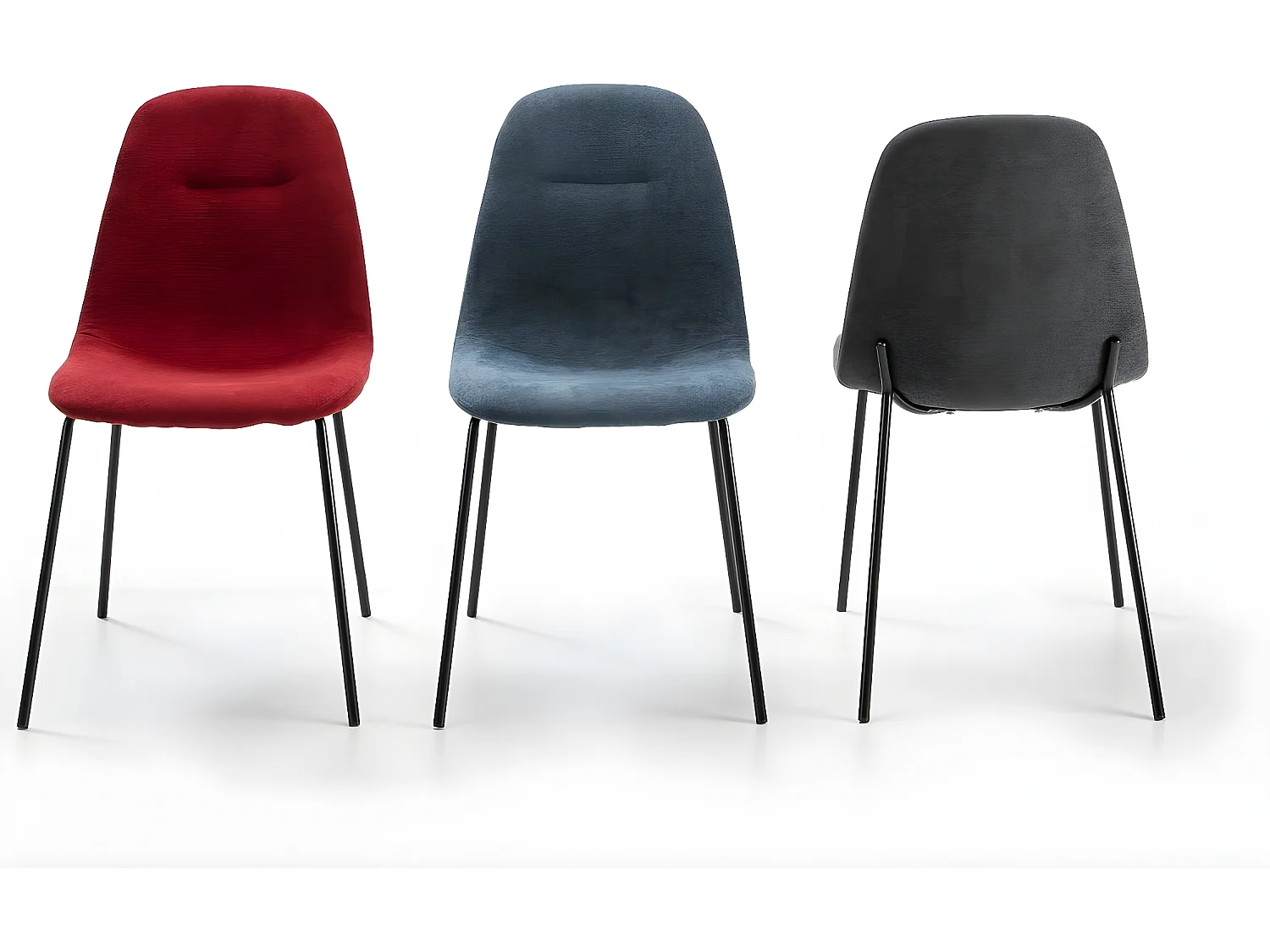 Lot de 4 chaises en tissu gris - Esmee