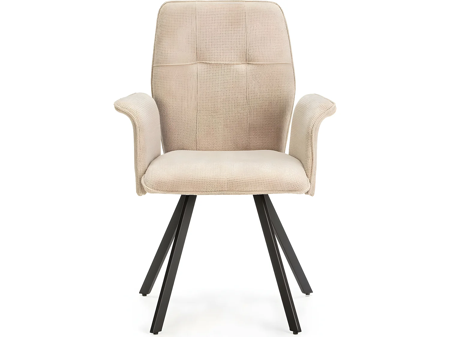 Lot de 2 fauteuils de table en tissu gris clair - Alann