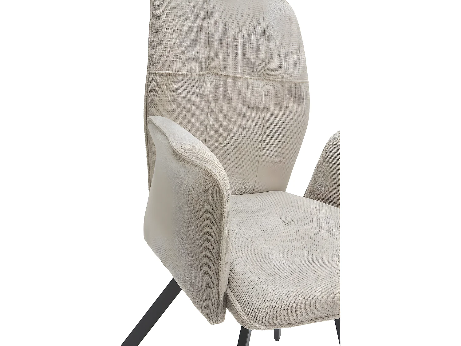 Lot de 2 fauteuils de table en tissu gris clair - Alann