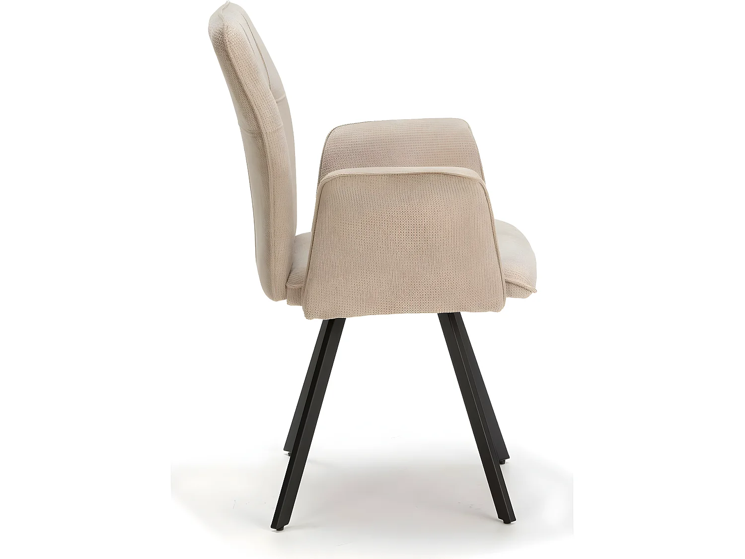 Lot de 2 fauteuils de table en tissu gris clair - Alann