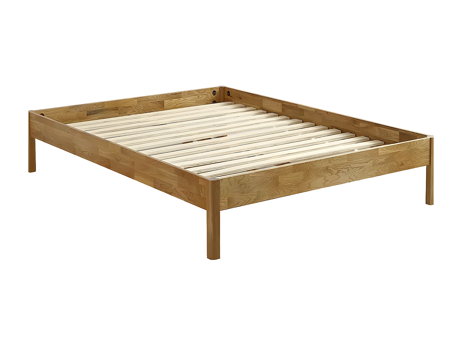 Lit adulte 160x200 cm en chêne massif - Aina