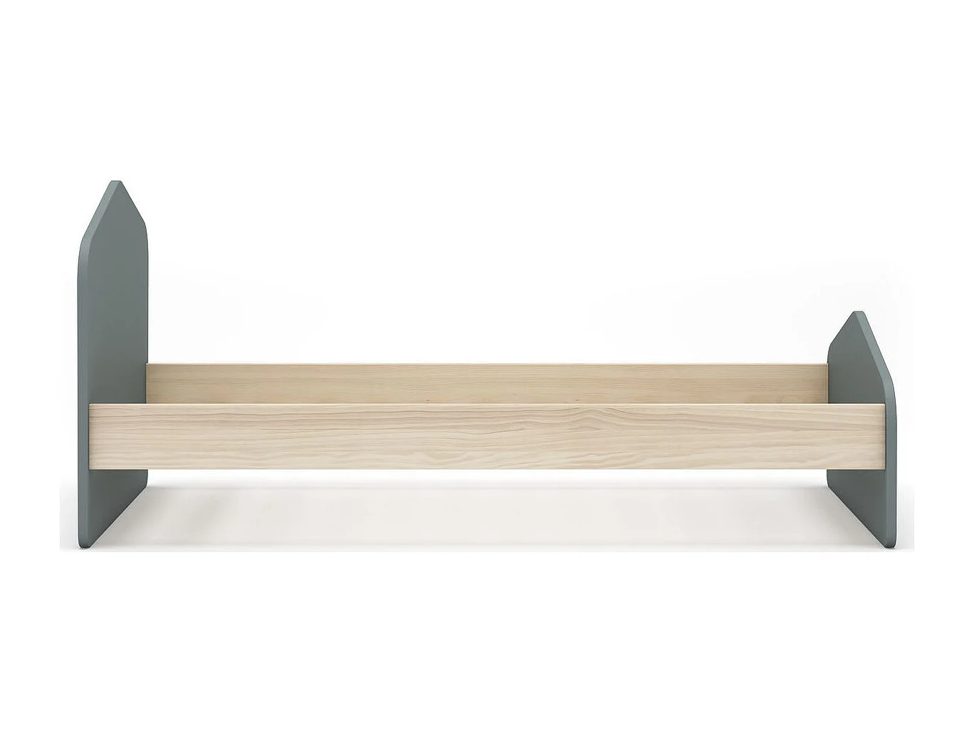 Lit enfant 90x190 cm avec tête de lit en bois vert kaki - Lucy