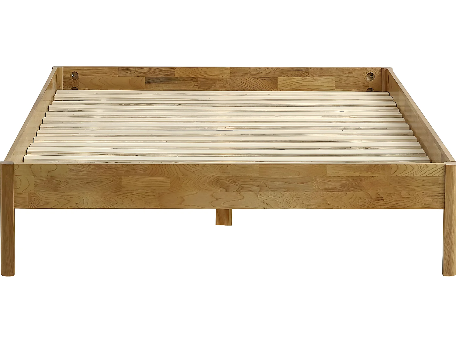 Lit adulte 140x190 cm en chêne massif - Aina