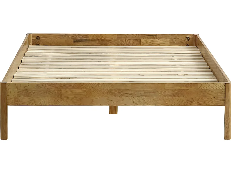 Lit adulte 140x190 cm en chêne massif - Aina