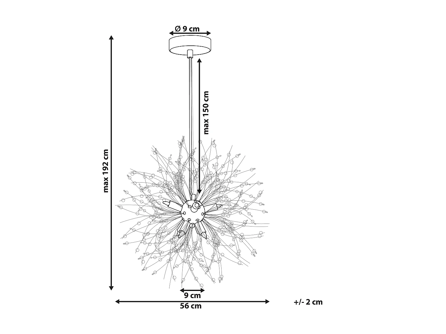 Lampe suspension TOROLA Métal Doré