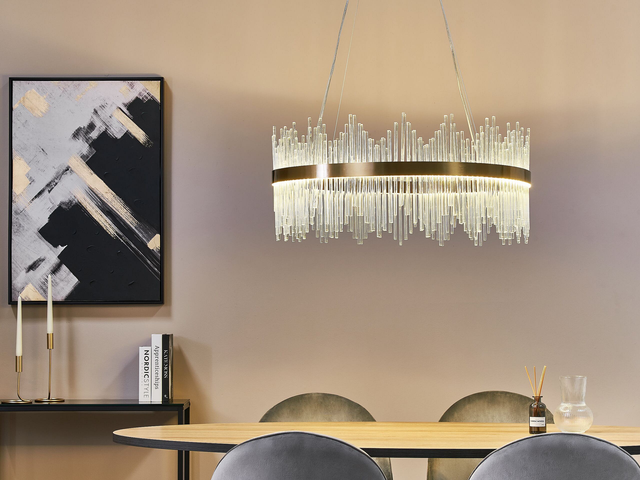 Lámpara de techo LED de vidrio transparente/dorado ⌀ 83 cm YORKIN