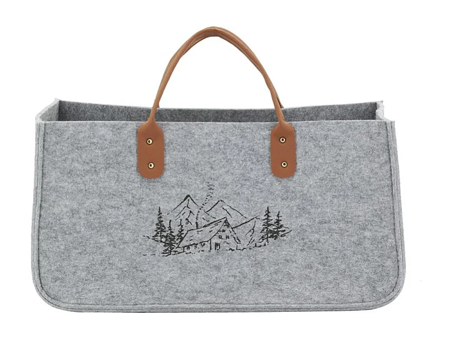 Sac à bûches en feutrine 50 x 25 cm