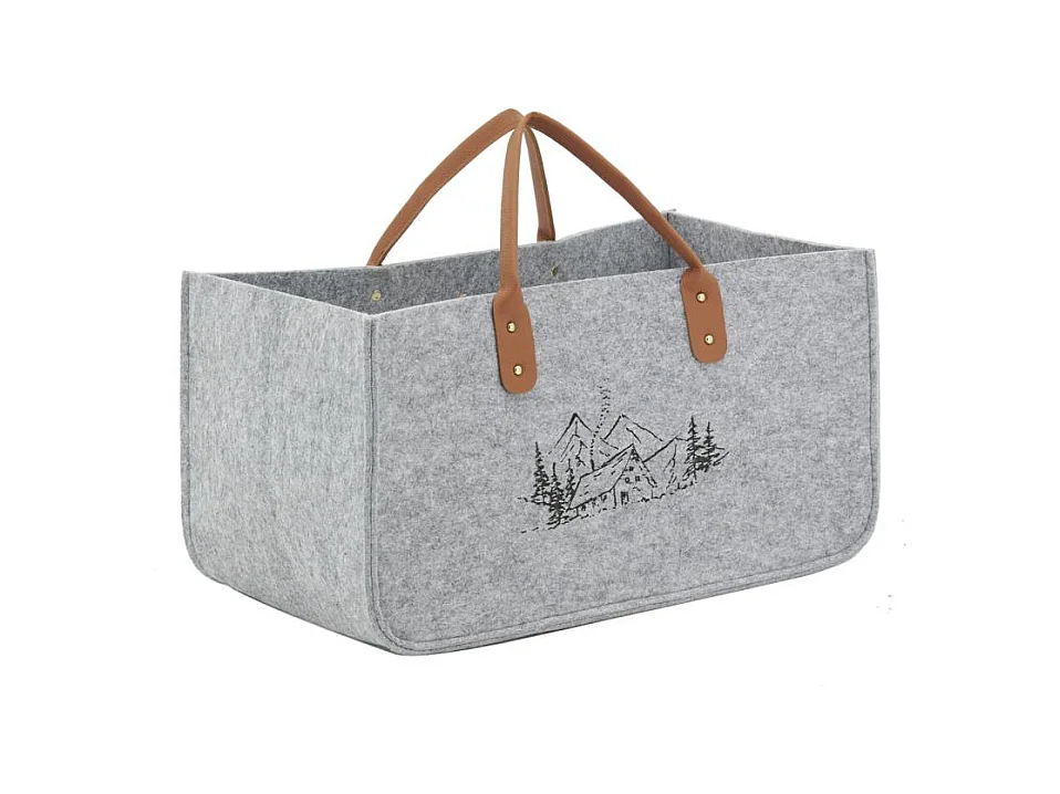 Sac à bûches en feutrine 50 x 25 cm
