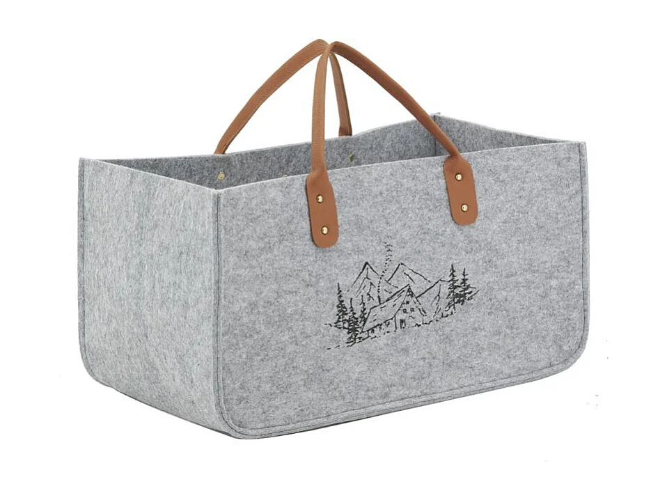 Sac à bûches en feutrine 50 x 25 cm