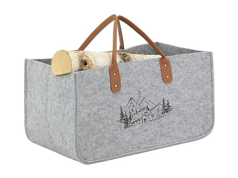 Sac à bûches en feutrine 50 x 25 cm