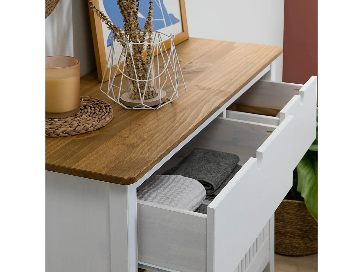 Kommode Bruna - 100x40x80cm - Wit