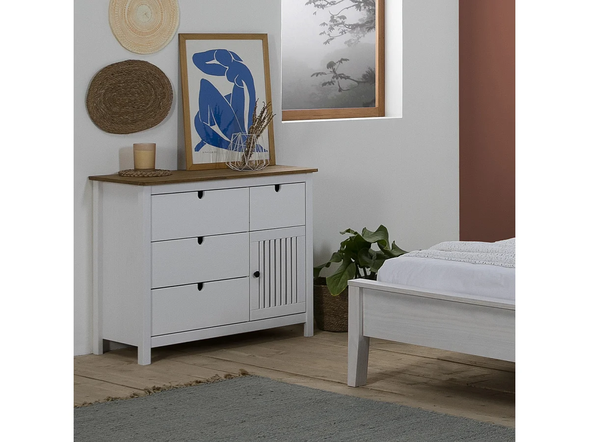 Kommode Bruna - 100x40x80cm - Wit