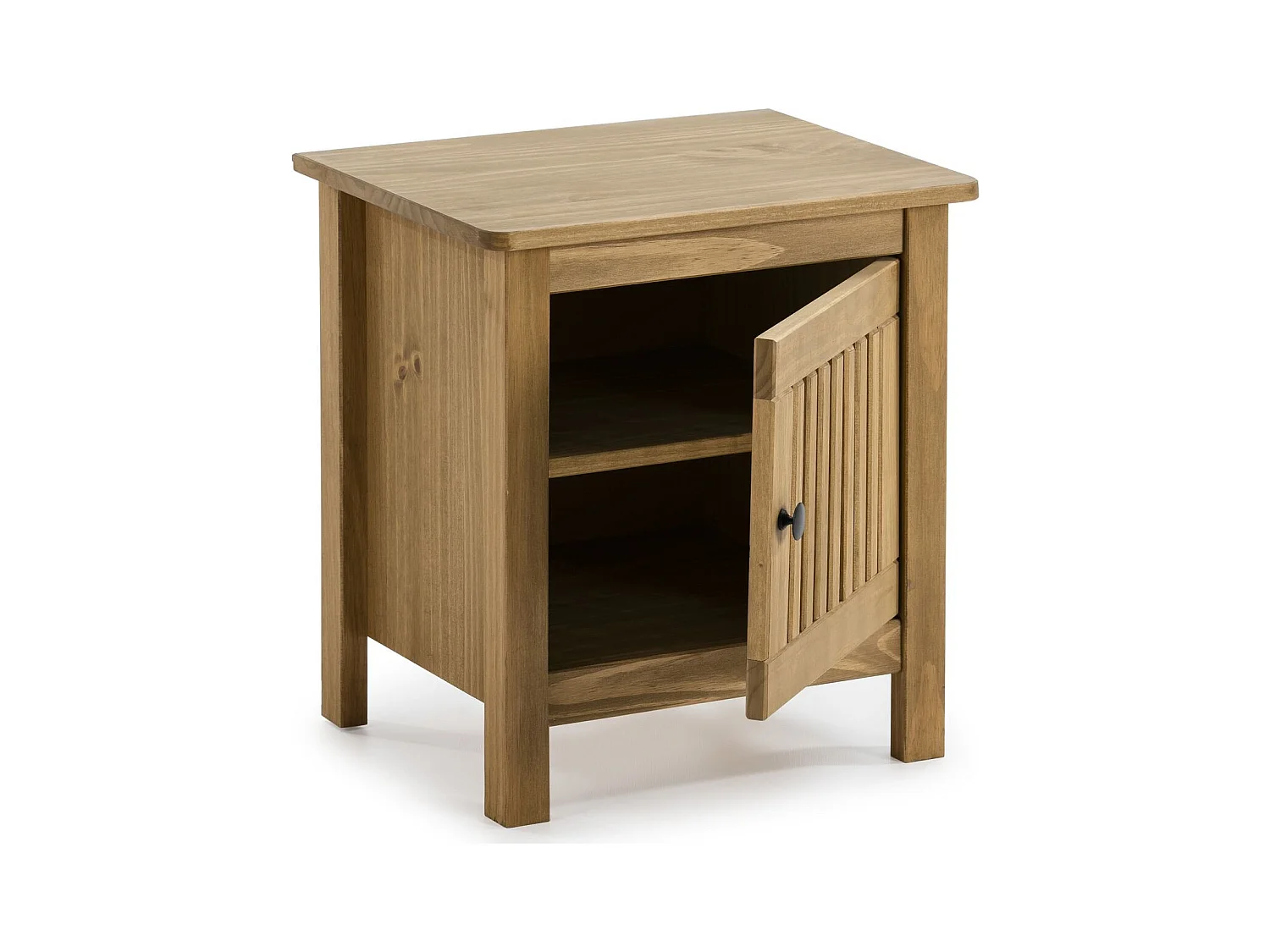 Table de chevet 1 porte en pin massif couleur bois naturel - Fabia