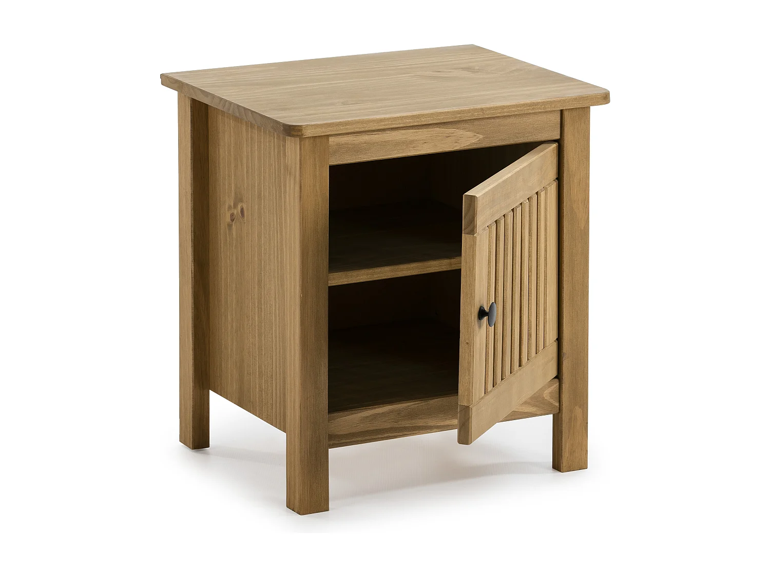 Table de chevet 1 porte en pin massif couleur bois naturel - Fabia