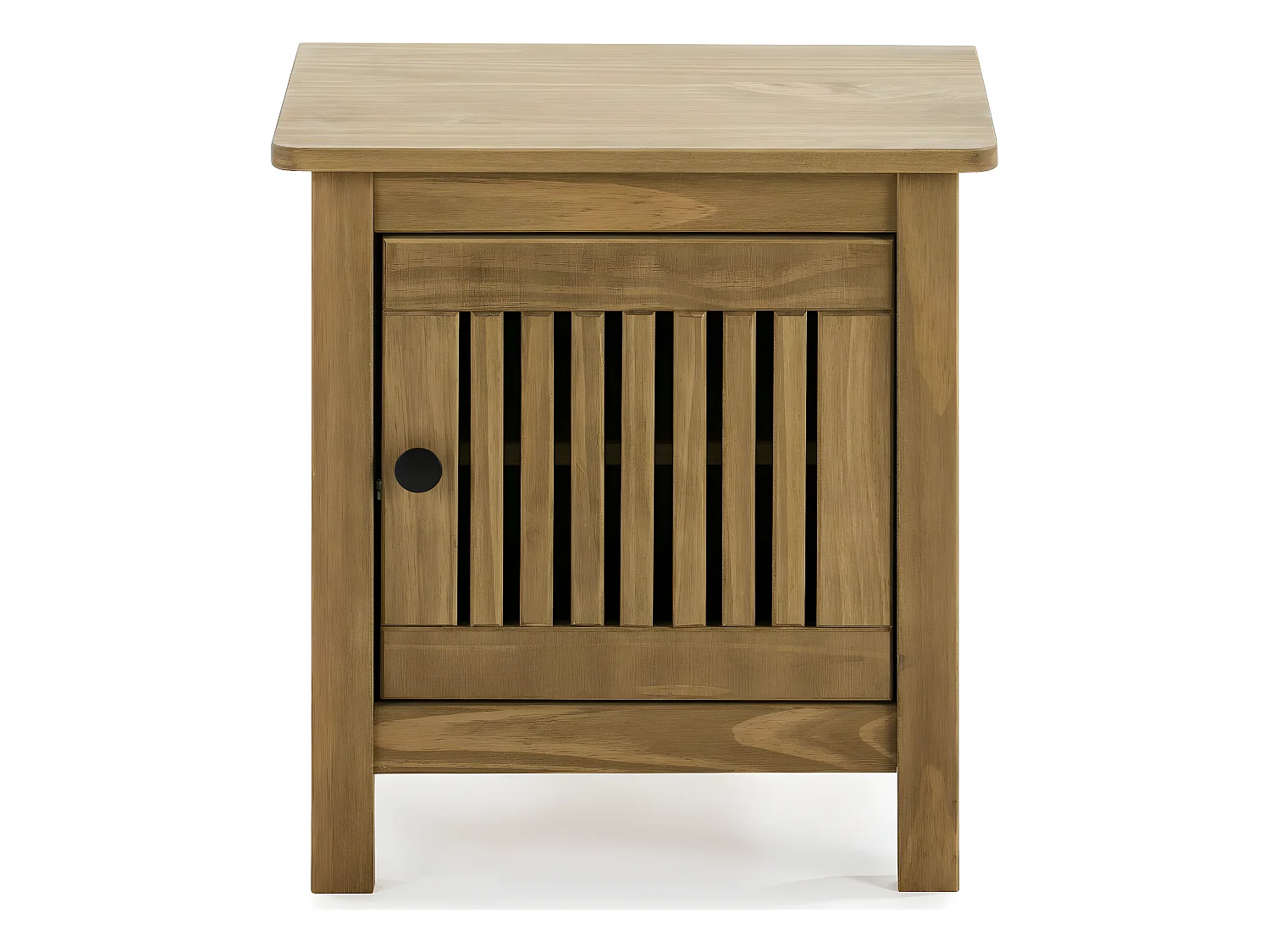 Table de chevet 1 porte en pin massif couleur bois naturel - Fabia