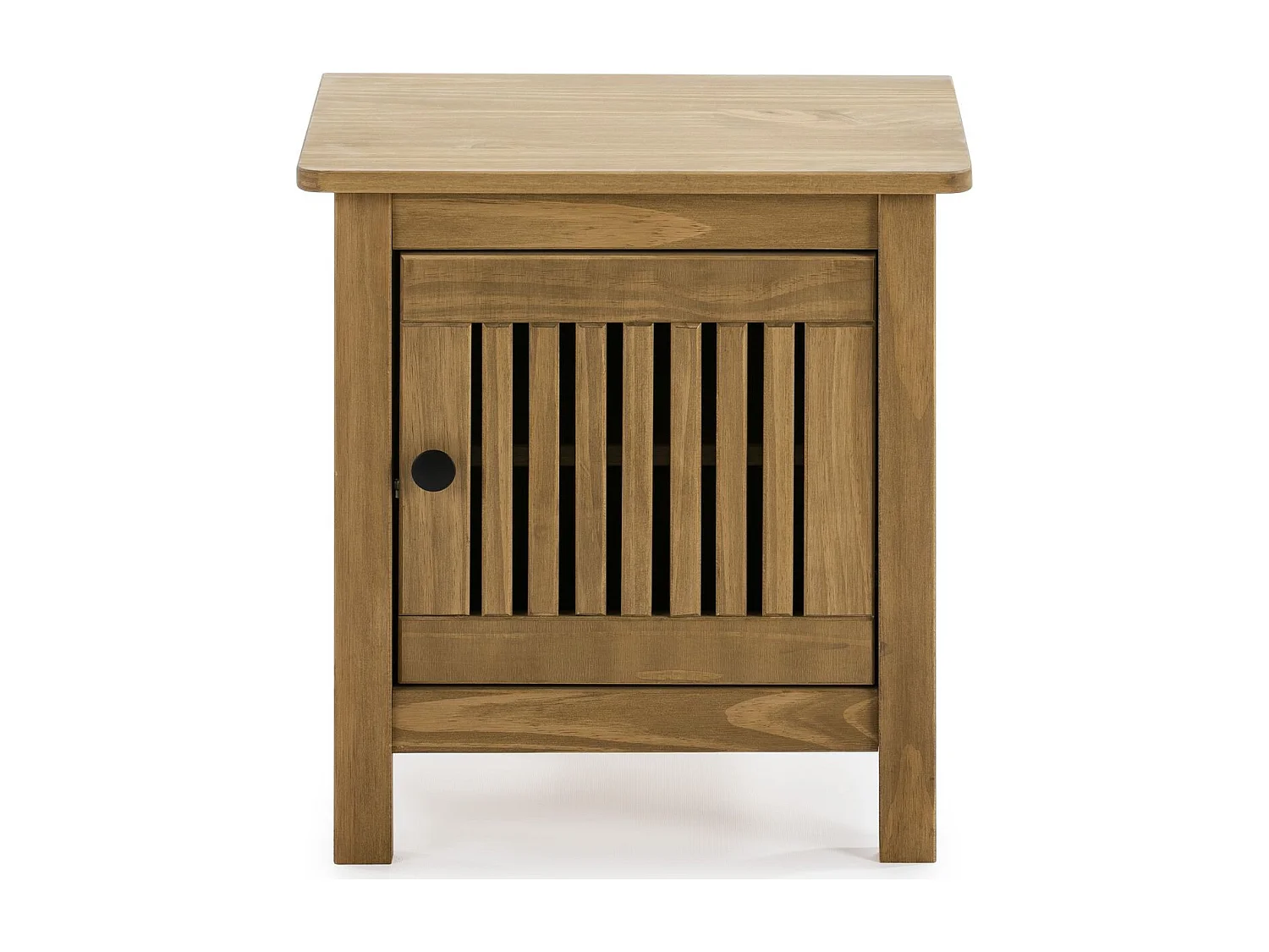 Table de chevet 1 porte en pin massif couleur bois naturel - Fabia