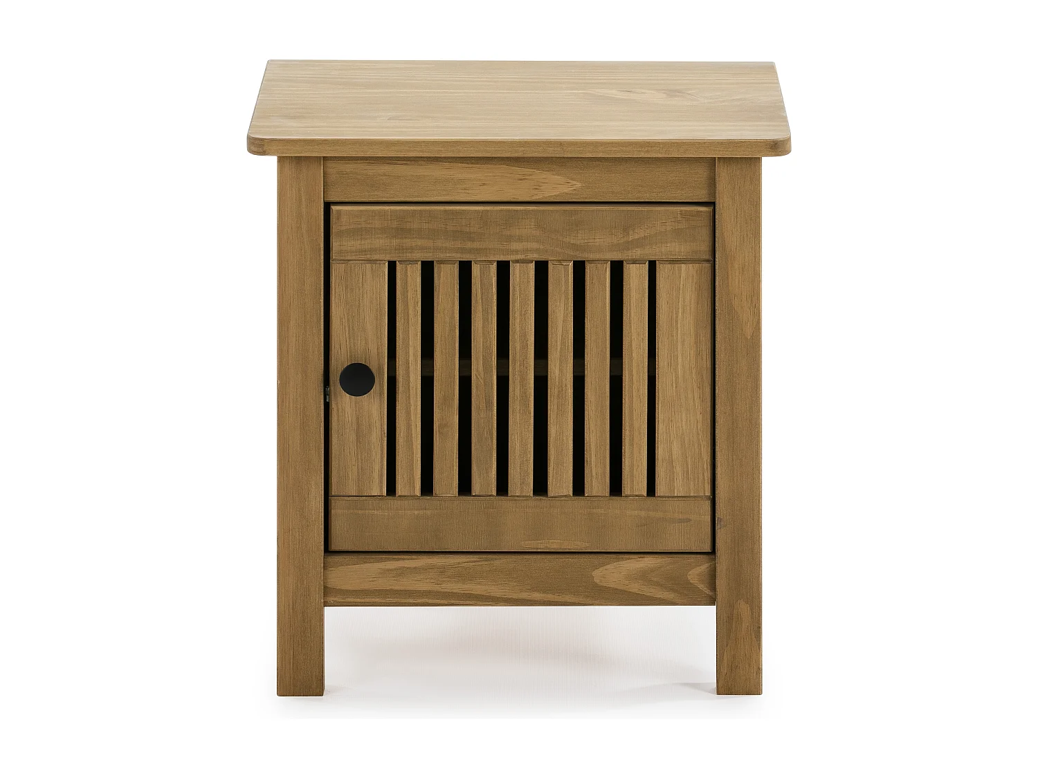 Table de chevet 1 porte en pin massif couleur bois naturel - Fabia