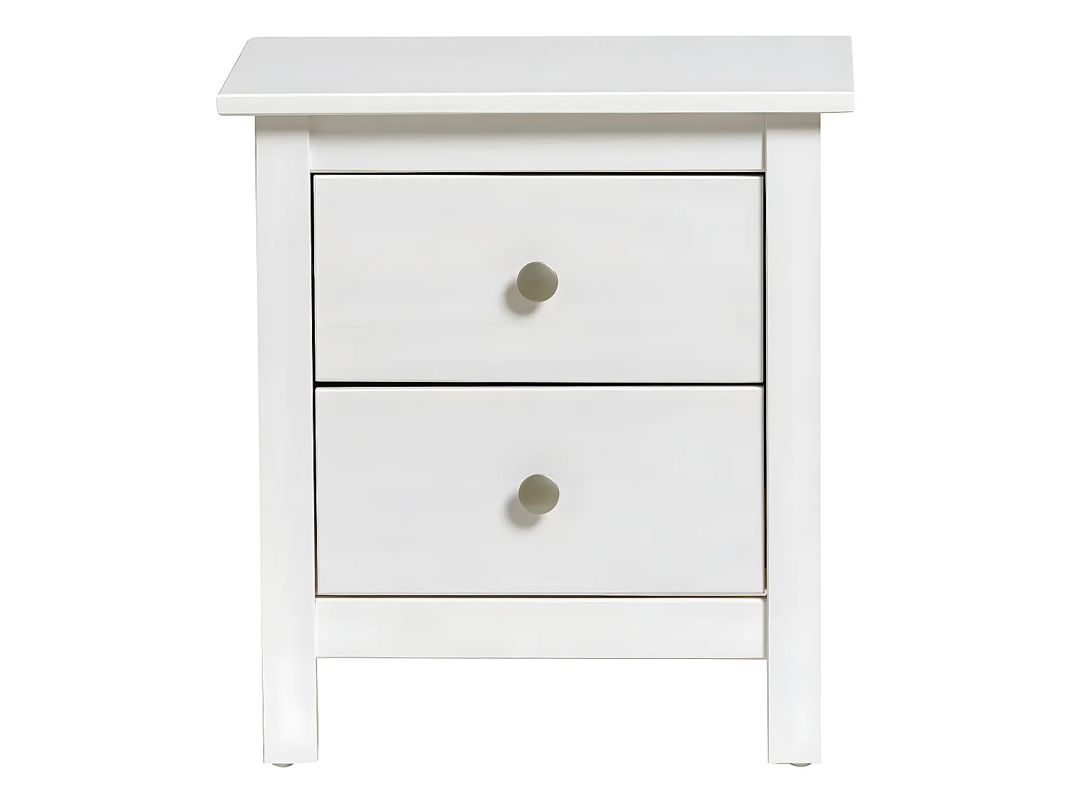 Table de chevet 2 tiroirs en pin massif blanc - Elton