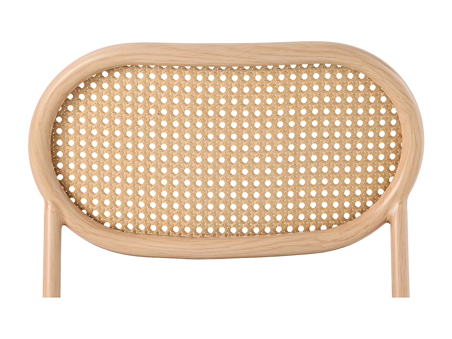 Set van 4 kunstleer en rotan stoelen - metalen poten - Zwart