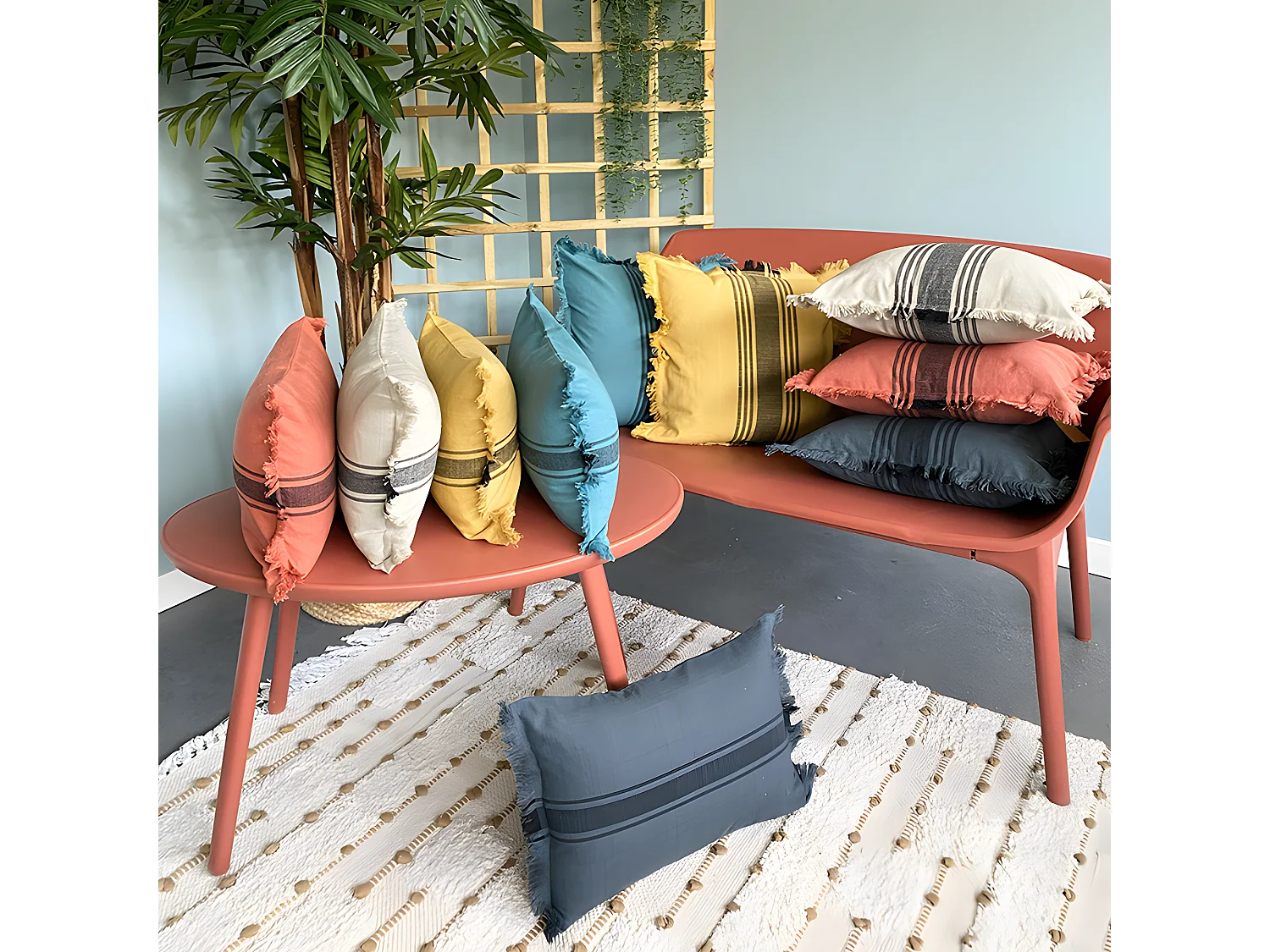 Kila Katoenen Kussenhoes 45x45 Grijs