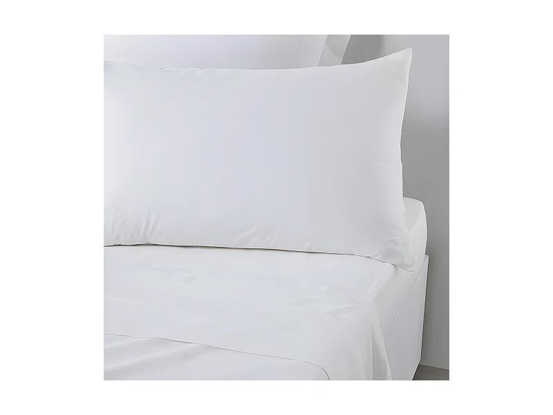 Funda de almohada/cuadrante 100% algodón, calidad 144 hilos. En colores lisos. Blanco 60x60cm