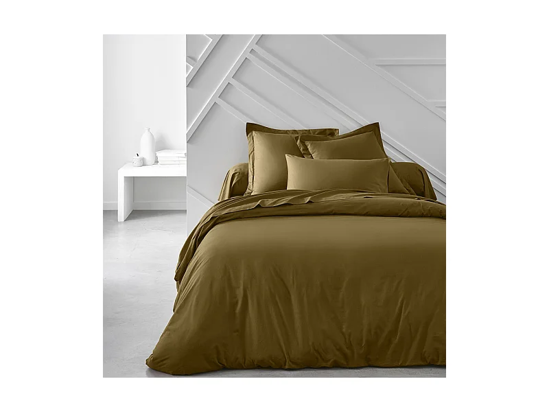 Copripiumino liscio 100% cotone, qualità 144 fili. Bronzo 240x220cm