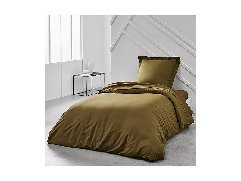 Housse de couette lisse 100% coton, qualité 144 fils. Bronze 240x220cm