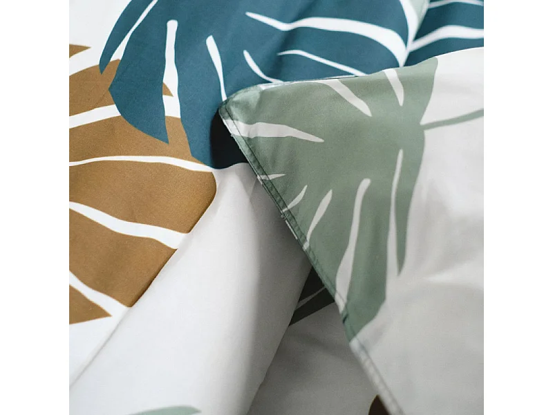 Housse de couette imprimée + 2 housses quadrant, qualité 100% coton M / Draps 220x240cm