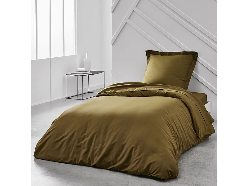 Copripiumino liscio 100% cotone, qualità 144 fili. Bronzo 260x240cm