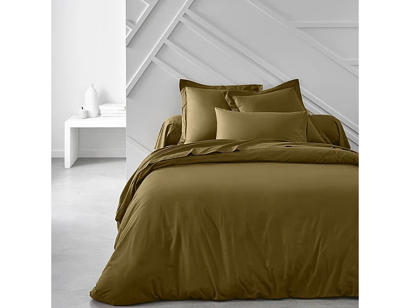 Housse de couette lisse 100% coton, qualité 144 fils. Bronze 260x240cm
