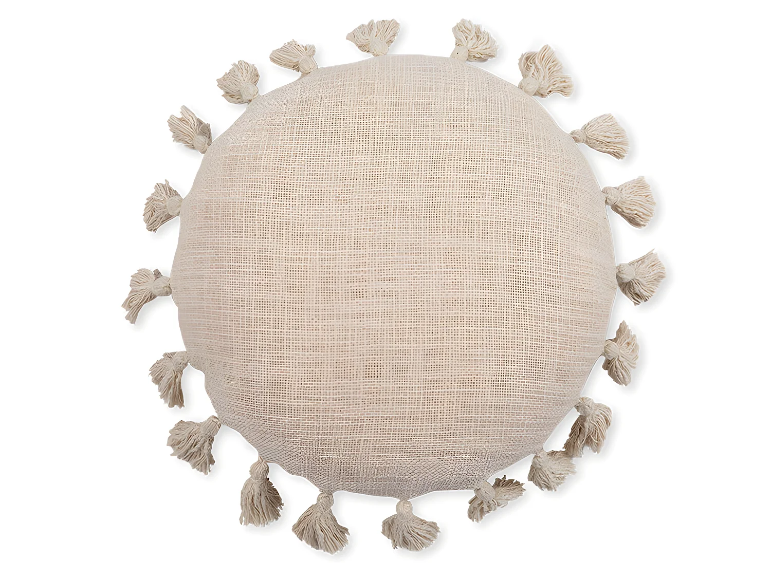 Holly Katoenen Ronde Kussenhoes Diameter 45cm Naturel