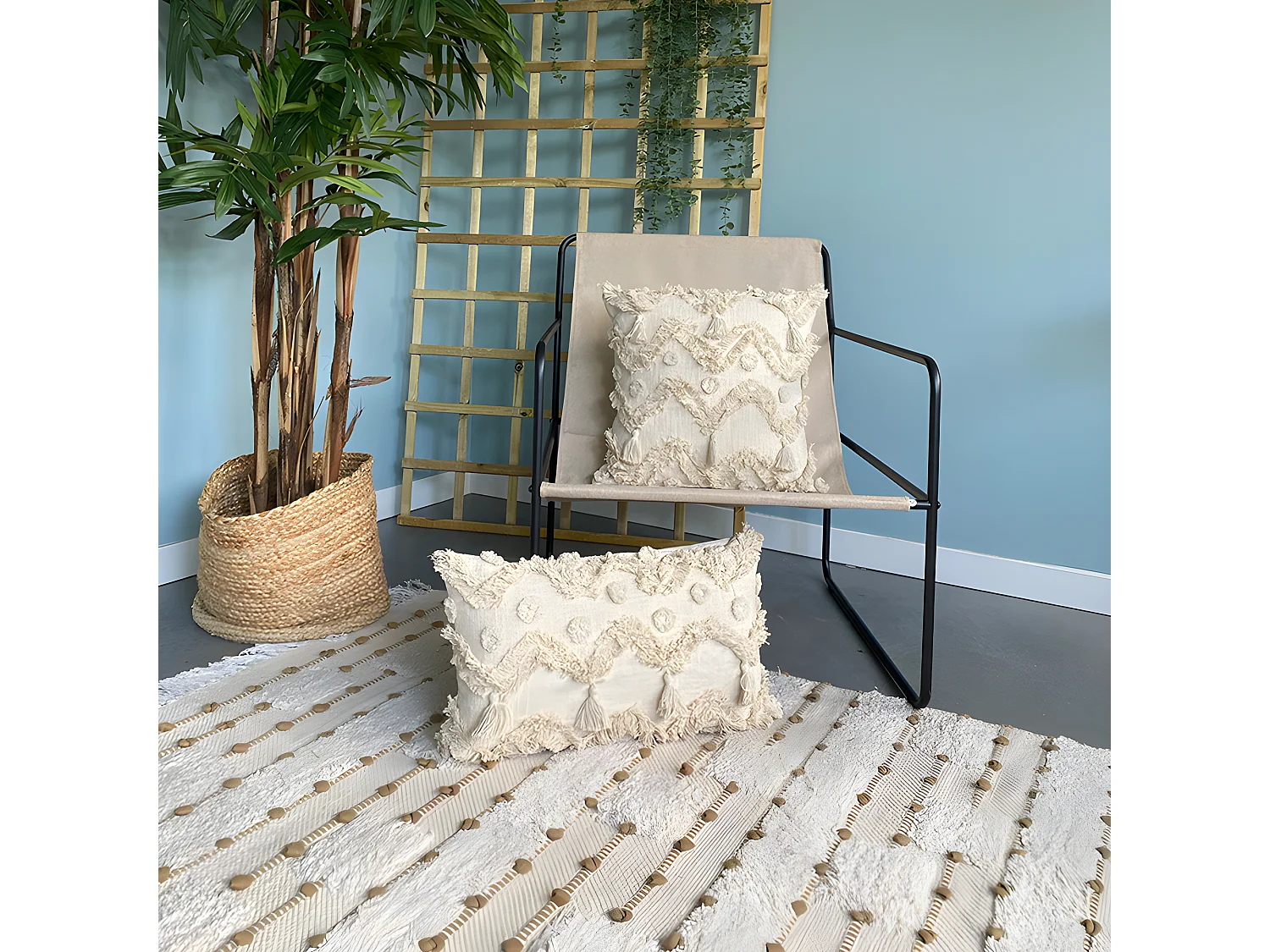 Housse de coussin en coton Imapa 45x45 Naturel