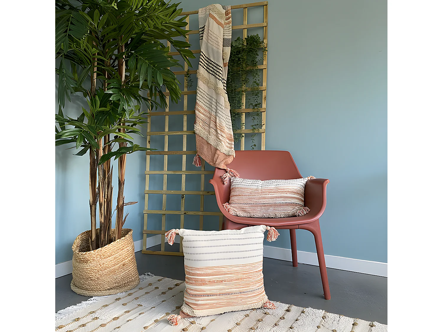 Indy Katoenen Kussenhoes 45x45 Terracotta