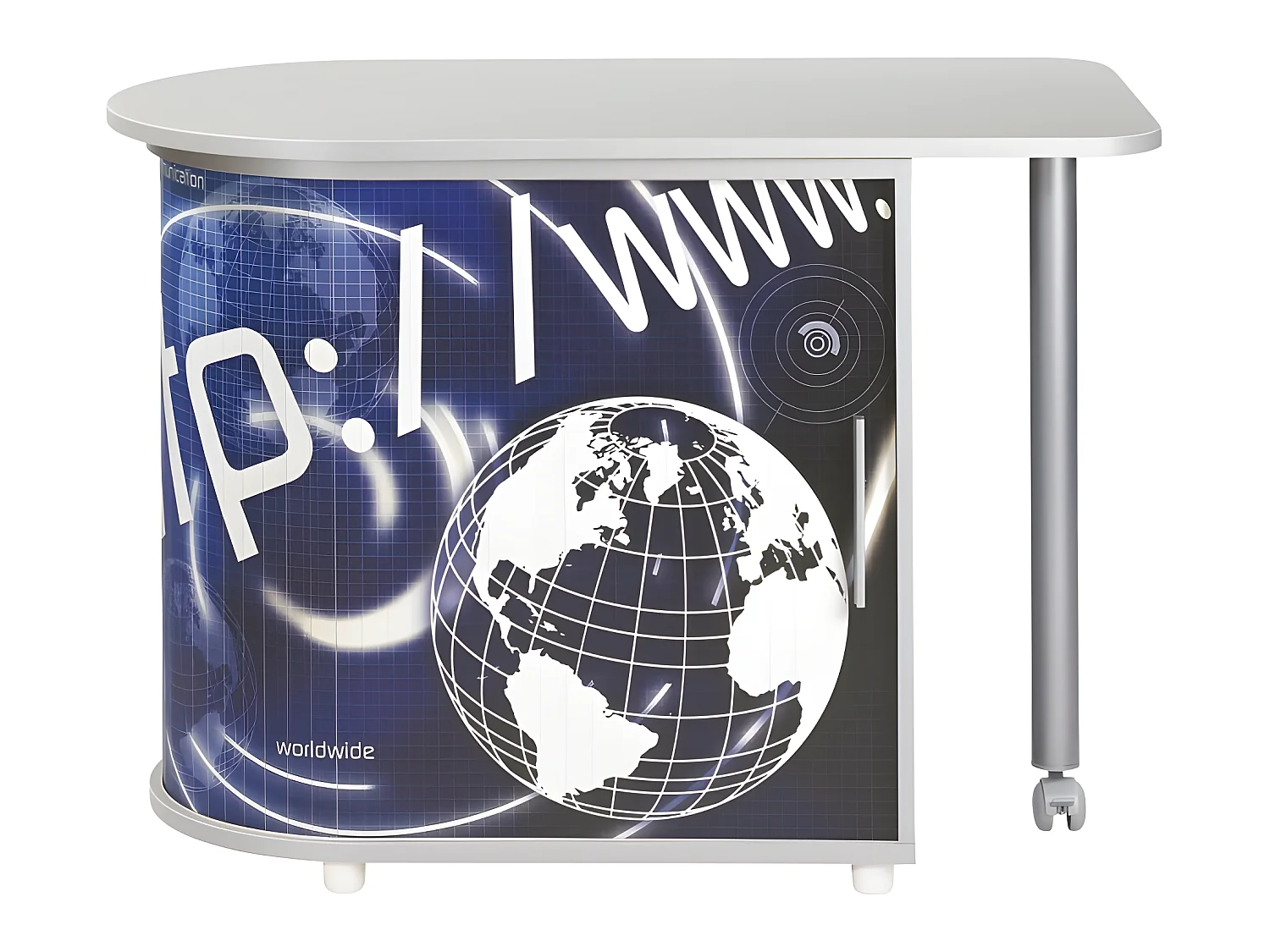 Bureau Informatique Alu Table Pivotante et Rangement L 77 H 71.7 P 47 cm - Coloris: http 800