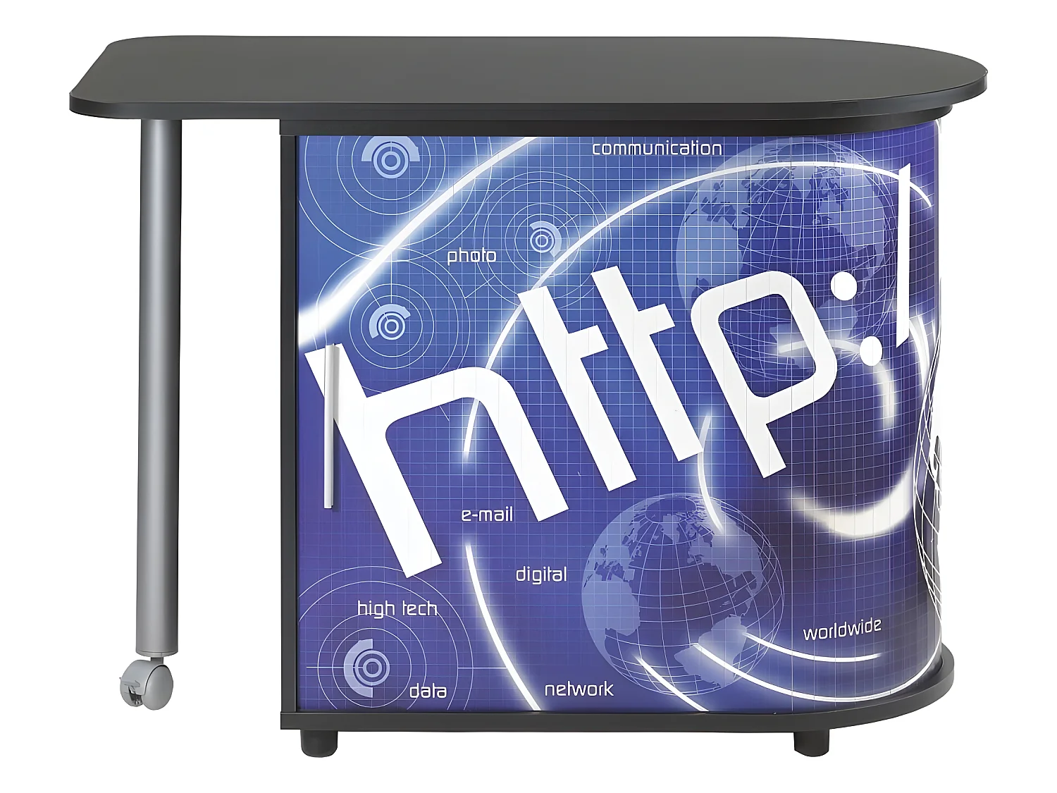 Bureau Pivotant Noir et Meuble de Rangement - Coloris: http 800