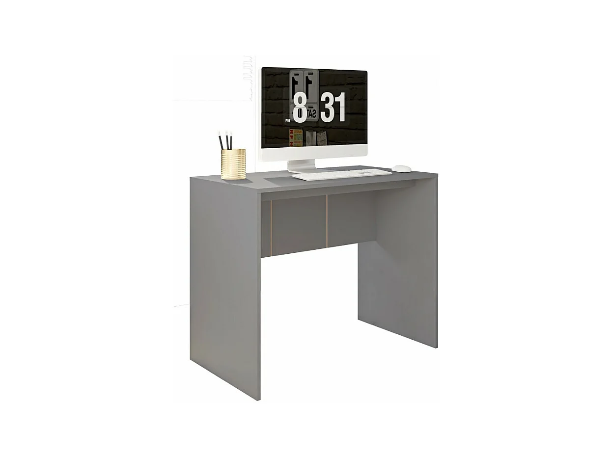 Bureau Gris Mat L 90 H 76 P 54 cm