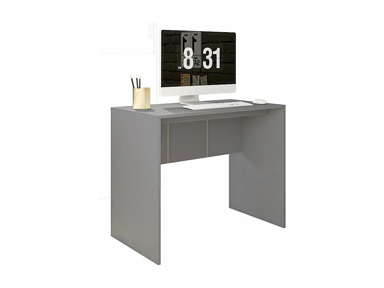 Bureau Gris Mat L 90 H 76 P 54 cm
