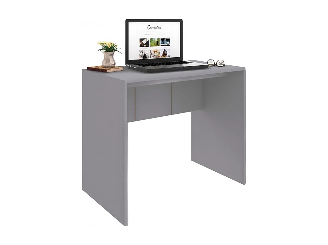 Bureau Gris Mat L 90 H 76 P 54 cm