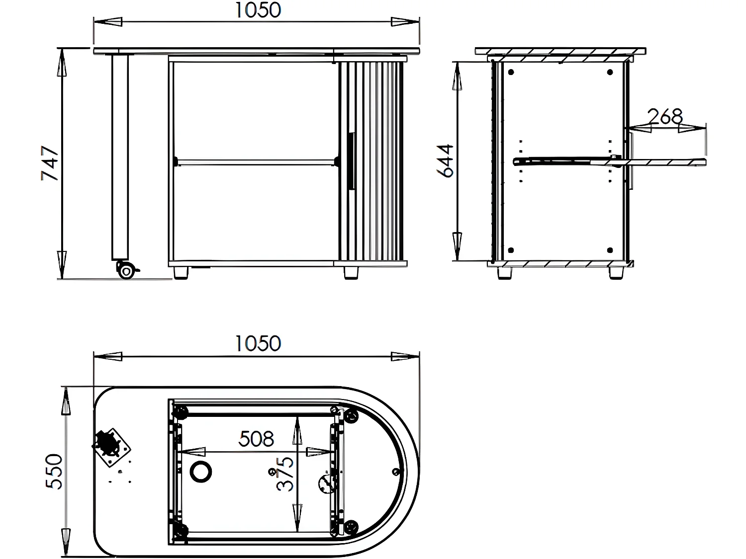 Bureau Pivotant et Meuble de Rangement Chêne 2 Niches 77 x 71,7 x 47 cm - Coloris: Aluminium