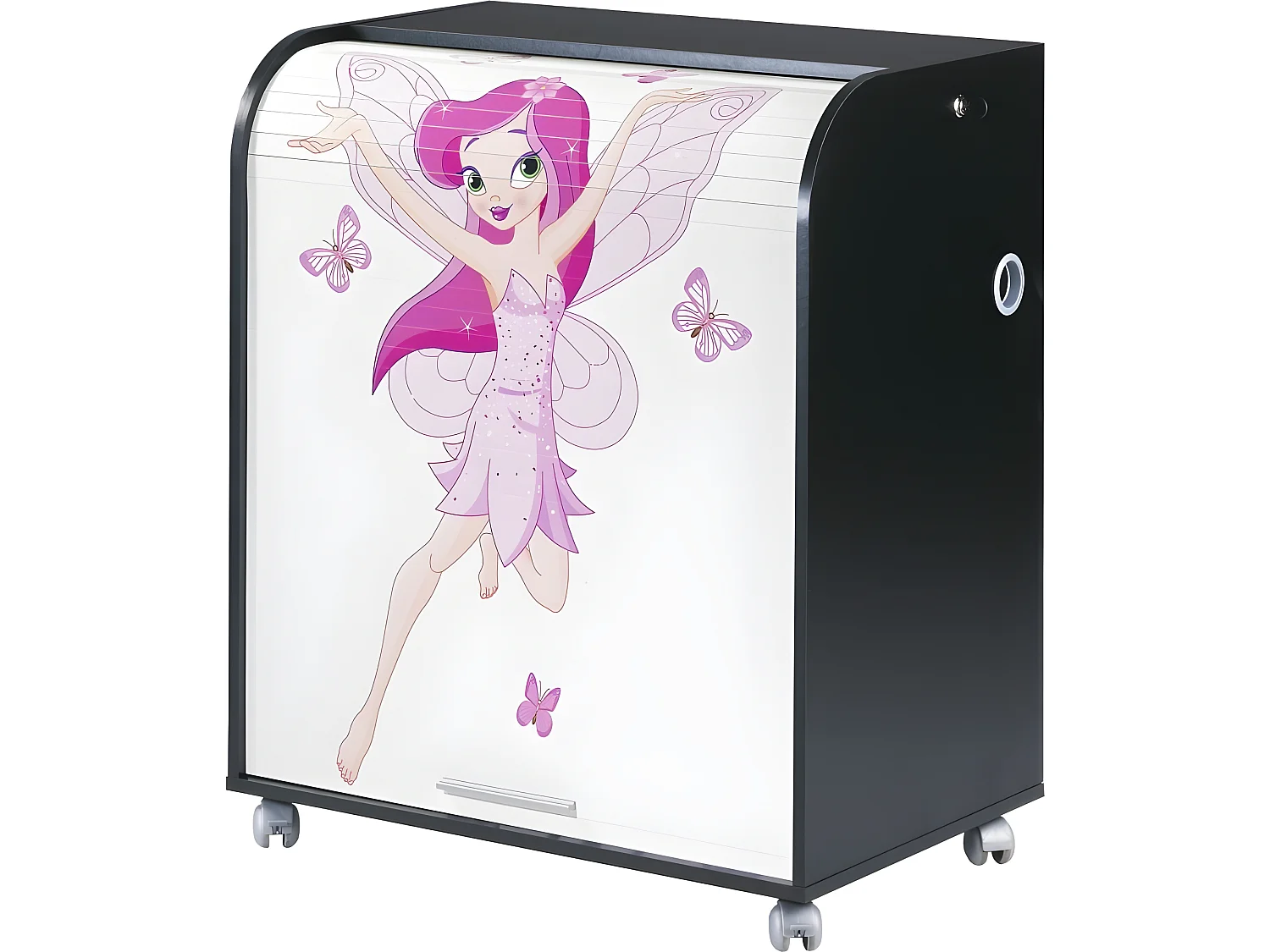 Bureau Informatique Noir à Roulettes - Coloris: Fée 217